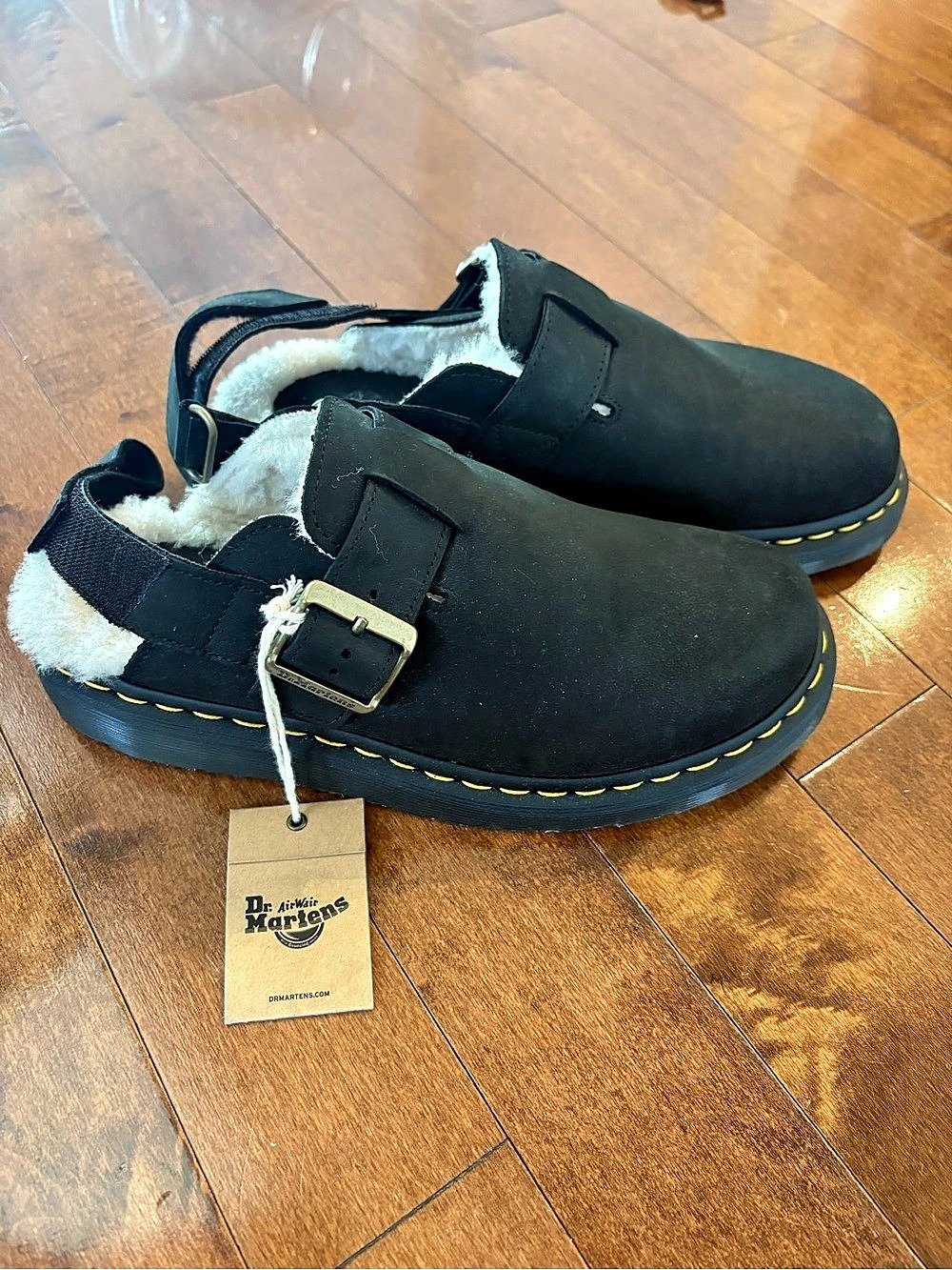 Dr. Martens Jorge Made in England Shearling Slingback Mules Shearling Slingback